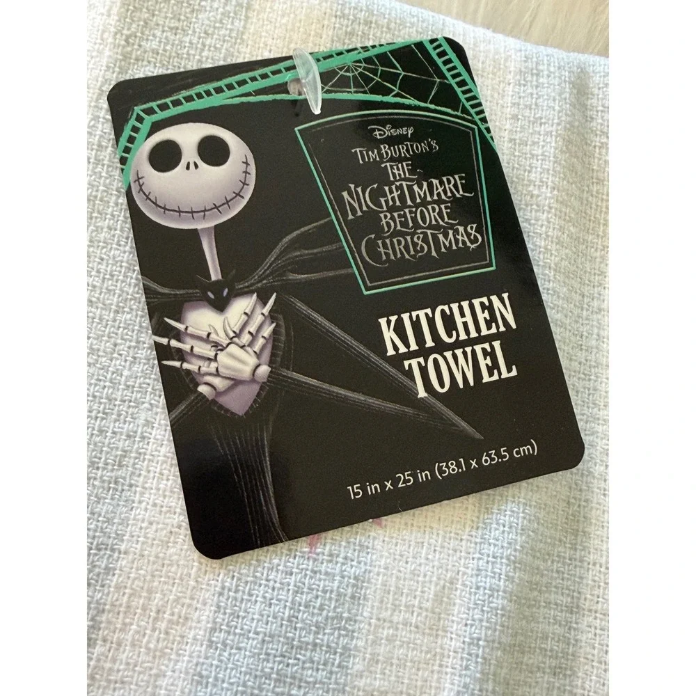 Disney Nightmare Before Christmas Jack Sally Kitchen Towel Cotton 15x25 New